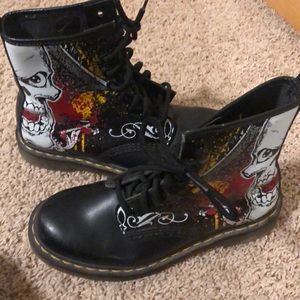 Dr. Martens air wear Skull Boots.